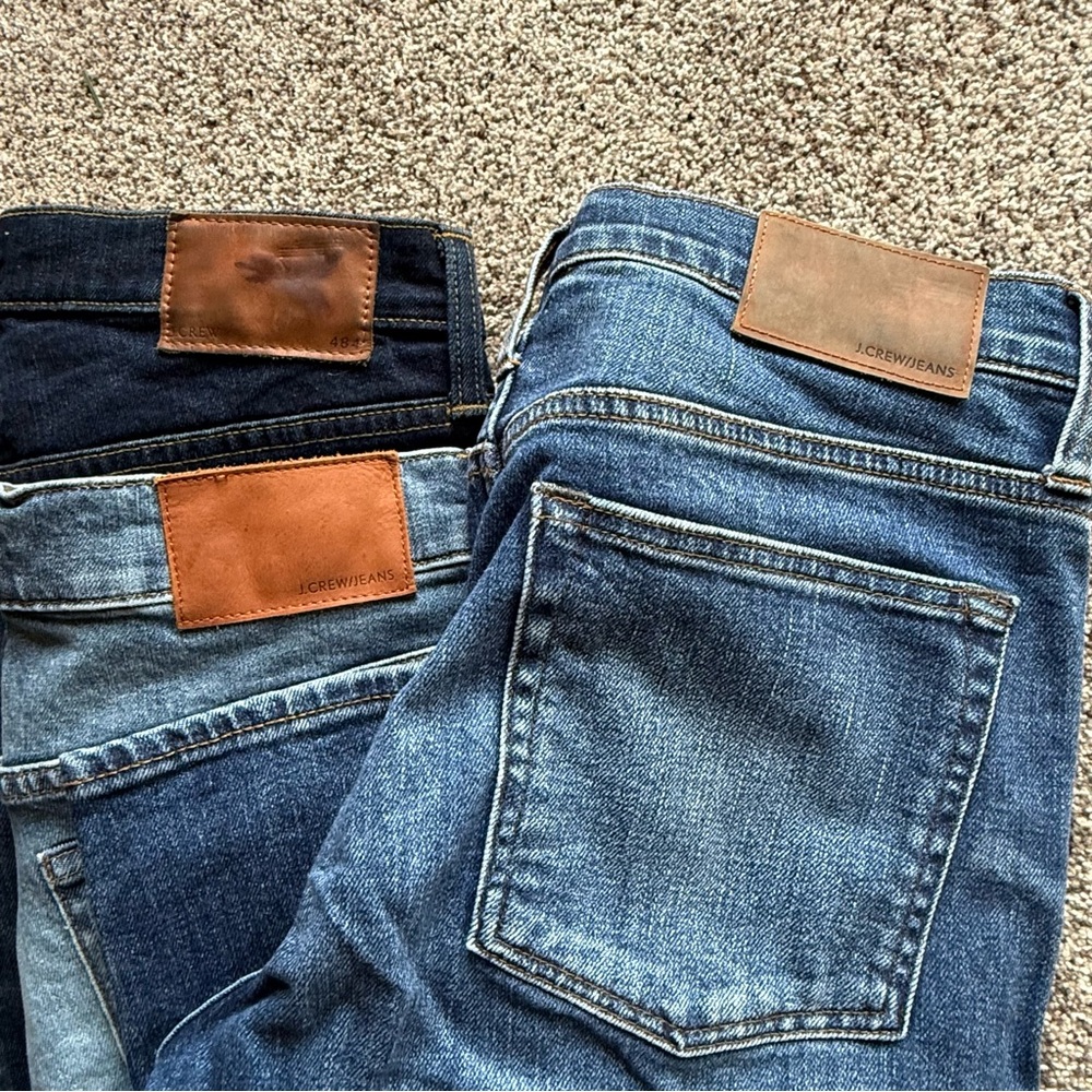 J. Crew Men's Dark and Light Blue Straight Jeans Trio 31x30 - Picture 12 of 12